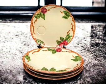 Set of 4 Franciscan Apple Snack Plates, 10.5 Inch Earthenware