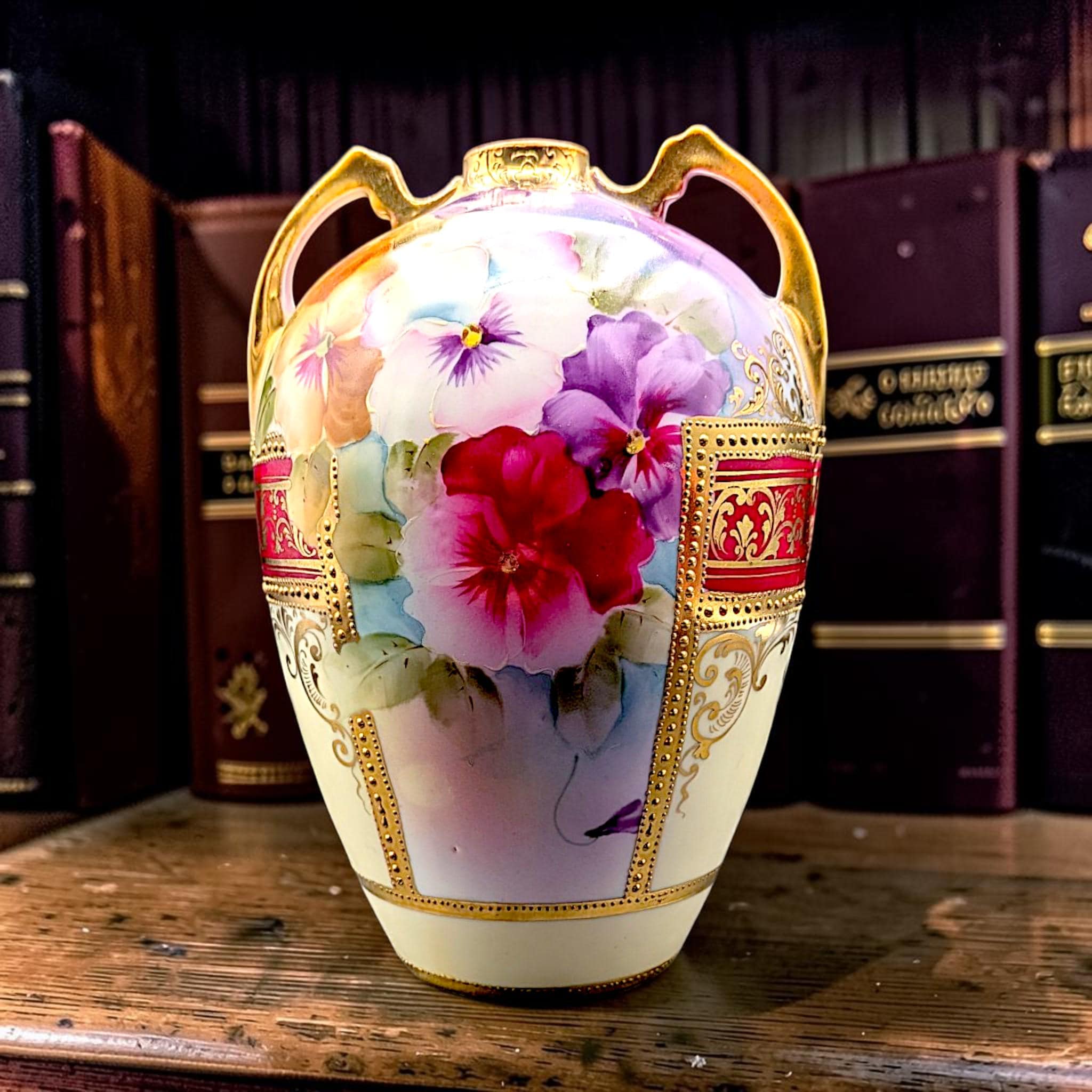 Vintage Japanese Vase Gold Paint - Etsy