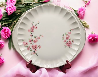 Vintage Peach Blossom 129A  (Bolero) by WS GEORGE 12 Inch Oval Platter Cake Plate