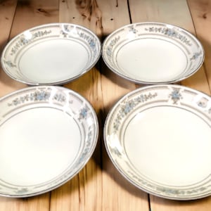 Elington Fine Porcelain SET OF 4 Berry Bowls 5.5&quot; By Fine China of Japan Pristine Condition Beautiful Vintage Piece -Pretty Floral Pattern