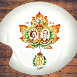 Adderley Bone China Dish 1959 Elizabeth and Philip Canada Commemorative