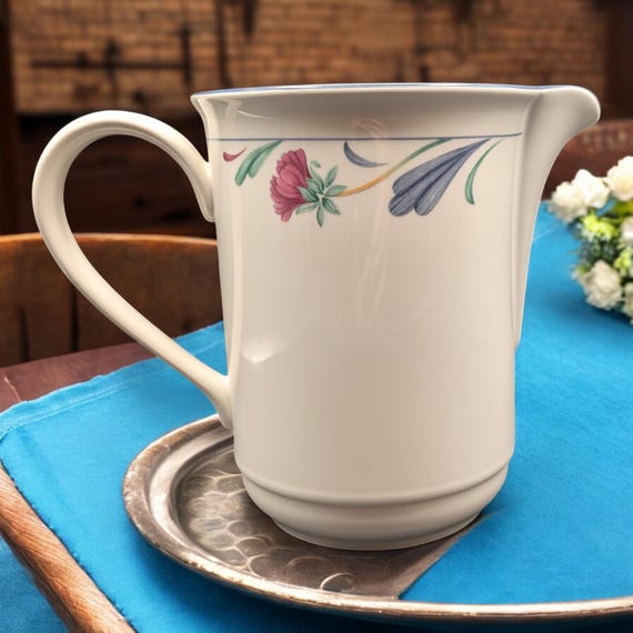 Vintage Lenox Chinastone Poppies on Blue Pitcher – Discontinued 50 oz