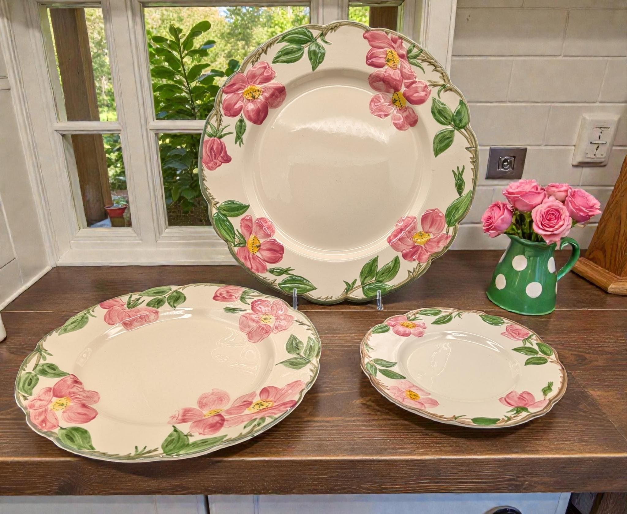 Franciscan Desert Rose 3-piece Plate Set | Vintage Pink Floral