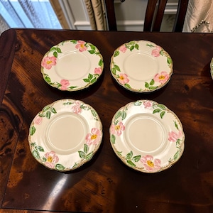 Vintage Set of 4 Vintage Franciscan Desert Rose Bread Plates 6.25"
