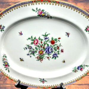 Vintage Beautiful Spode Copeland 11&quot; Serving Platter Copeland Spode Bone China LOWESTOFT FLOWERS C1703
