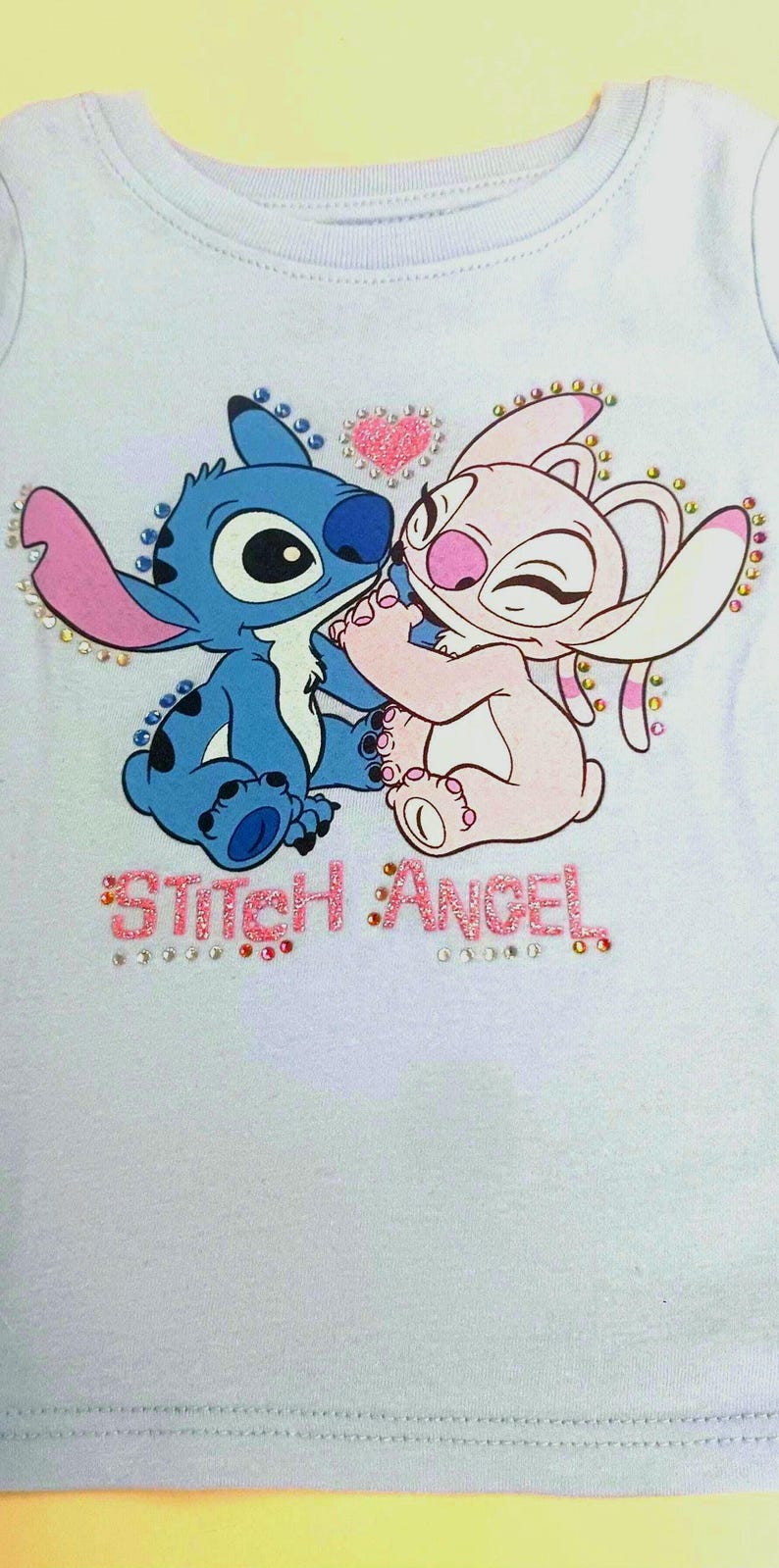 Stitch and Angel Girls Crystal T-Shirt image 1