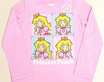 Princess Peach Girls Long Sleeve-T with Crystals