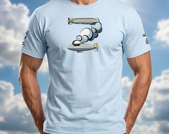 Z is for Zeppelin T-Shirt | Men’s Alphabet Letter tee | Short sleeve Cotton aviation t shirt– Airship, Goodyear blimp and Hindenburg fun.