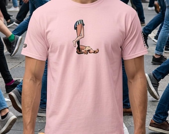 L is for Legs T-Shirt | Men’s Alphabet Letter tee | Short sleeve Cotton t shirt– Legs as a monogram character glyph for wearing and walking