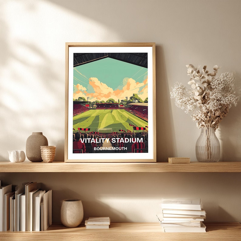 Vitality Stadium Print | AFC Bournemouth Football Poster, Soccer Fan ...