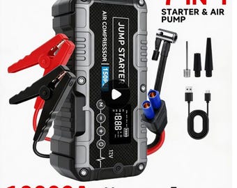 7-in-1 Pownym Y Car-starthulp met compressor