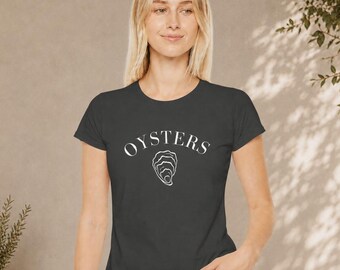 Oysters T-Shirt | Vintage Oyster Bar Graphic Illustration Tee | For Women