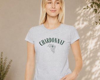 Chardonnay T-Shirt | Vintage Wine Graphic Illustration Tee | For Women