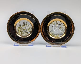 Set of 2 Vintage Chokin Art plates