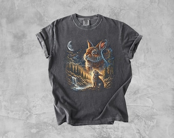 Bunny Howling to the Moon Vintage T-Shirt, Silly Rabbit Tee Easter Gift, 90s Full Moon Shirt, Funny Gift Rabbit Lover, Easter Bunny Shirt