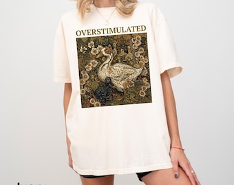 Overstimulated Mama Duck Shirt, Homeschool Mom Life Tee, Comfort Colors® Cottagecore Duck Tee, Farm Animal Graphic Tee