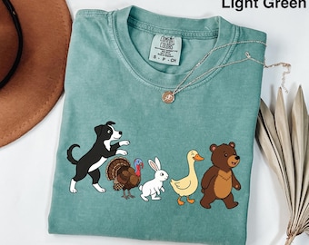Comfort Colors Nostalgic Animal Shirt, Retro 90s Childhood Tee, Forest Friends Walking Shirt, Woodland Creatures Tee, Mom Nostalgia Gift