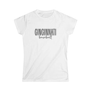 T-shirt de baseball avec inscription Cincinnati Reds | Chemise de sport légère en coton filé à l'anneau