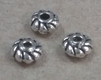 Pewter 4.5 x 2 mm Twist Spacer Antique Silver Color