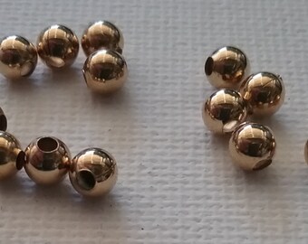 4 mm Gold Plated Round Beads