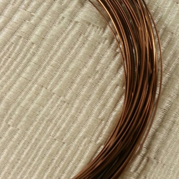 21 Gauge Half Round Vintage Bronze Colored Copper Wire