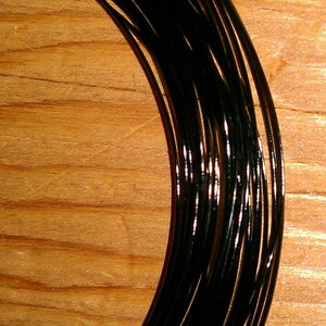 18 Gauge Half Round Black Colored Copper Wire