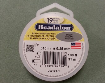 Beadalon Bead Stringing Wire  19 Strand   .010 Thick 100 foot roll