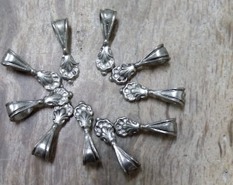 Antique Silver Glue On Bail - P1208