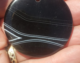 Black Agate Pendant 06D