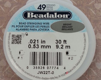 Beadalon Bead Stringing Wire. 49 Strand, .021 Thick