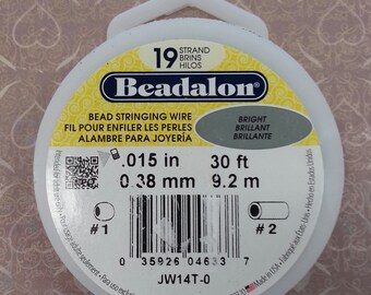 Beadalon Bead Stringing Wire. 19 Strand, .015 Thick 30 foot spool