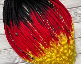 Wool dreadlocks, wool de dreads, dreadlock extensions, wool dreads with mohair ends