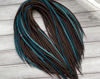 Rastas de lana, extensiones de rastas marrones