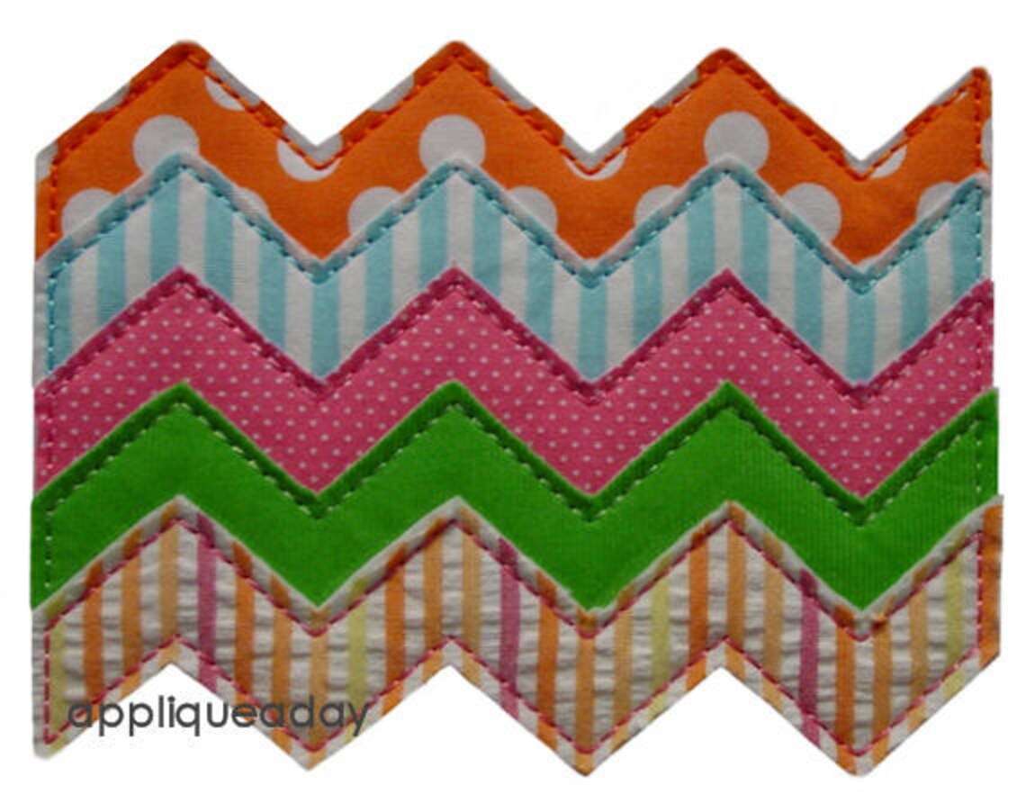 Chevron Applique Design Raggy machine Applique Embroidery Etsy