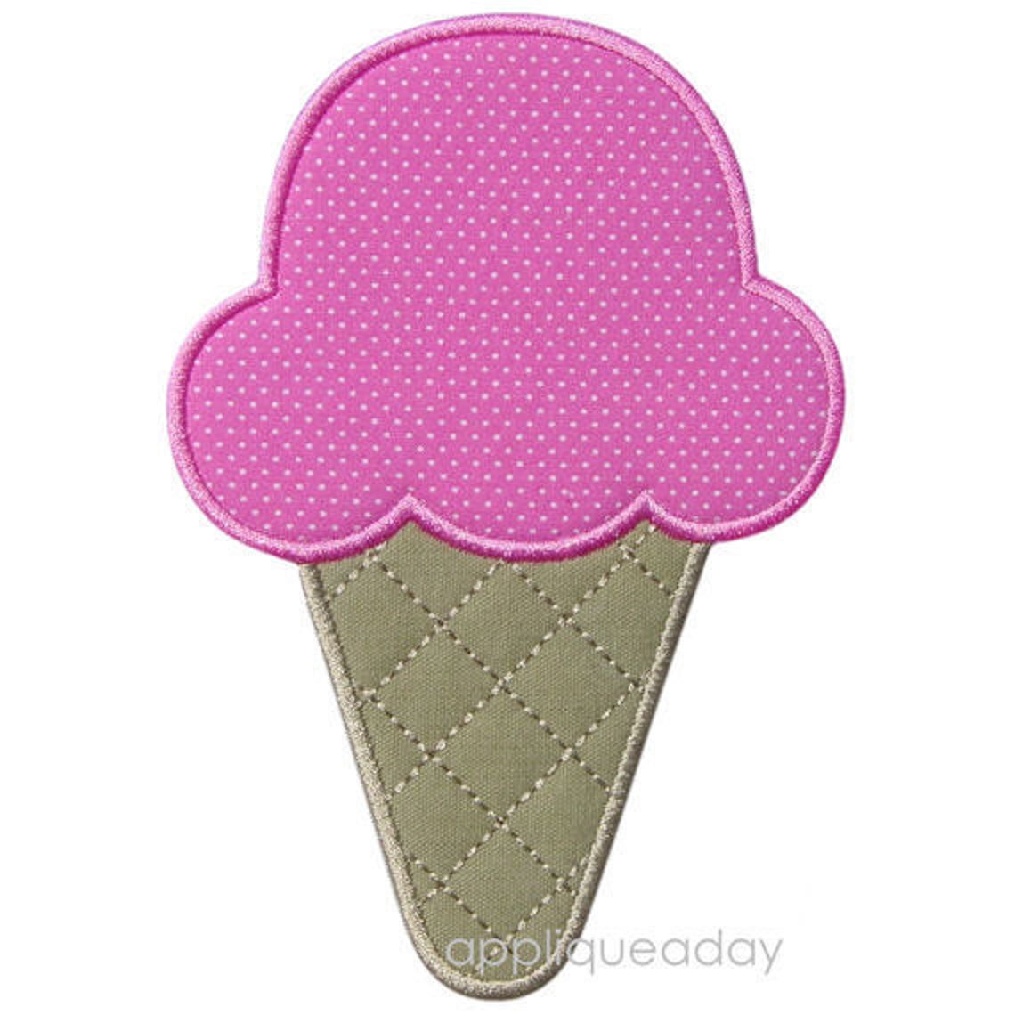 Ice Cream Cone Applique Design machine Applique Embroidery Etsy