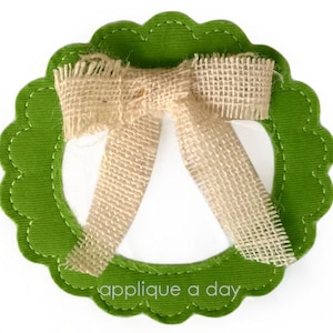 Wreath Raggy Applique Design (Machine Applique Embroidery Design) Instant Digital Download by Applique a Day 4x4 5x7 6x10