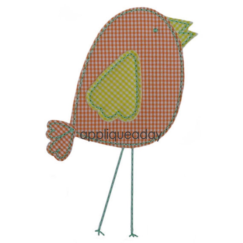 Bird 2 Raggy Style Applique Design machine Applique Embroidery Design
