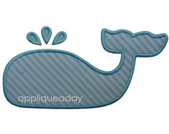 Whale Applique Design (Machine Applique Embroidery Design) Instant Digital Download by Applique a Day 4x4 5x7 6x10