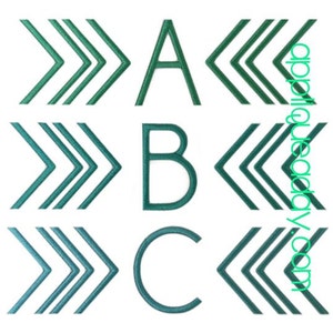 Chevron Alpha (Machine Embroidery Design) Instant Digital Download by Applique a Day 5x7 6x10