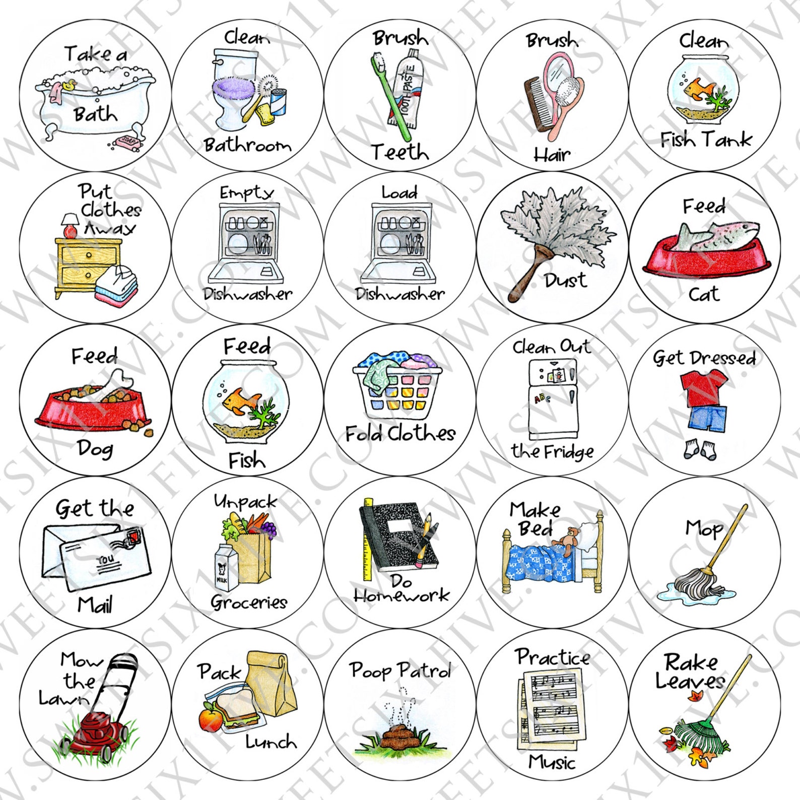Chore Magnets 50 Pack - Etsy