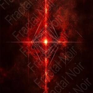 ダークレッドの幾何学模様 | 神聖幾何学ダイヤモンドウォールアート | 深紅の抽象画 | 印象的なホームデコレーション | 即時ダウンロード — ピンポイント