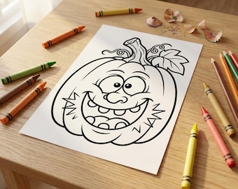 Halloween Coloring Pages for Kids, Pumpkin Witch Ghost, Printable PDF (A4 + US Letter)