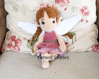 Plush Fairy Crochet Pattern - Lila Amigurumi - PDF Digital Download - Jointed Doll with Detachable Wings