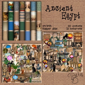 Ancient Egypt Digital Scrapbook Kit jpg, transparent png