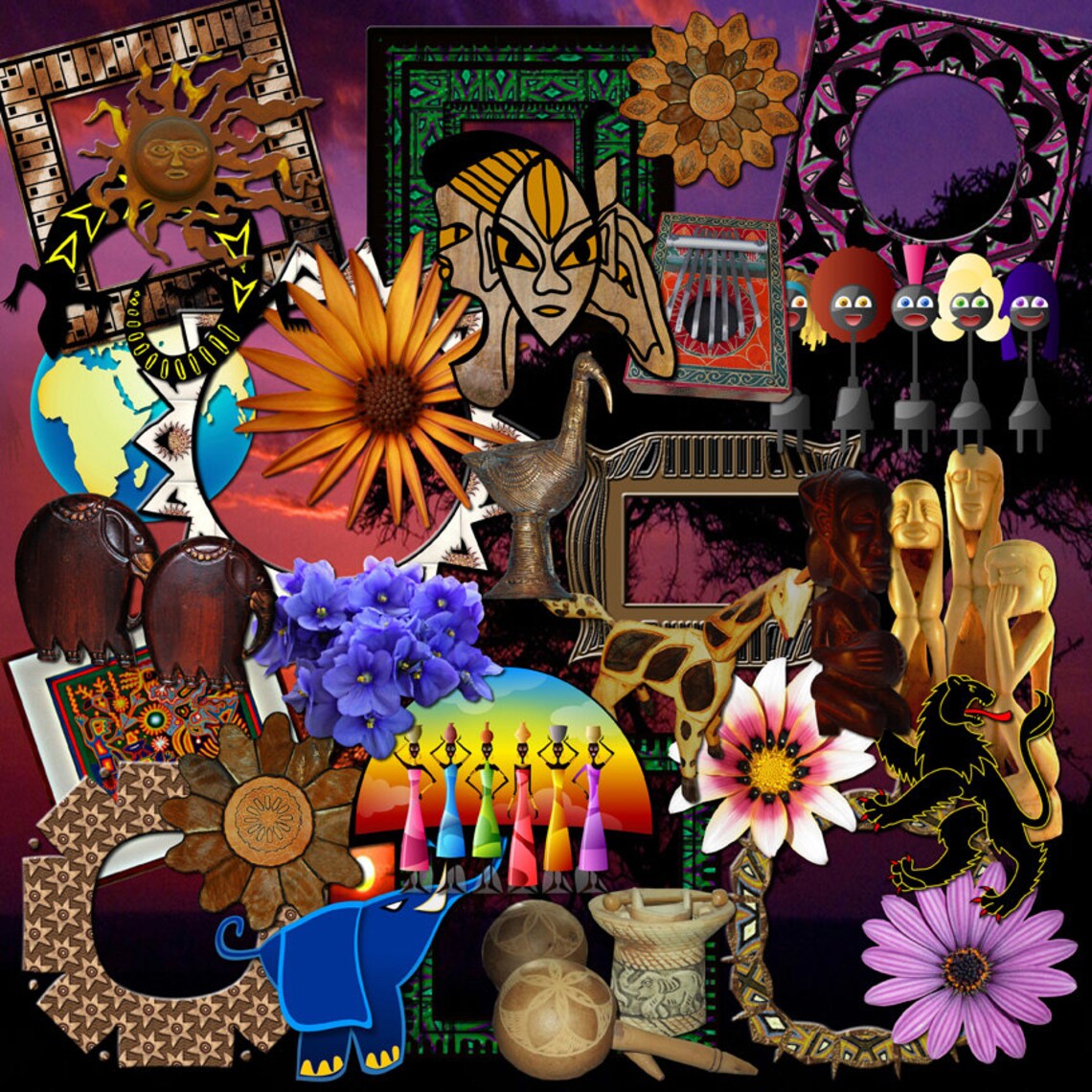 Africa Digital Scrapbook Kit - Etsy