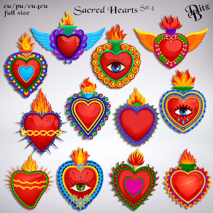 Sacred Hearts Set 4 Transparente Png Bilder