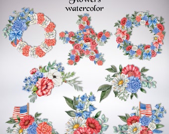 Independence Day Flowers Set 4 Transparent Png Images