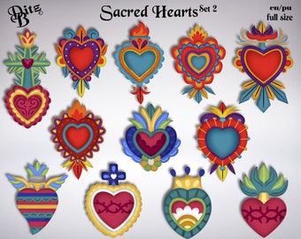 Sacred Heart Digital Transparent Png Clipart Images Set 2