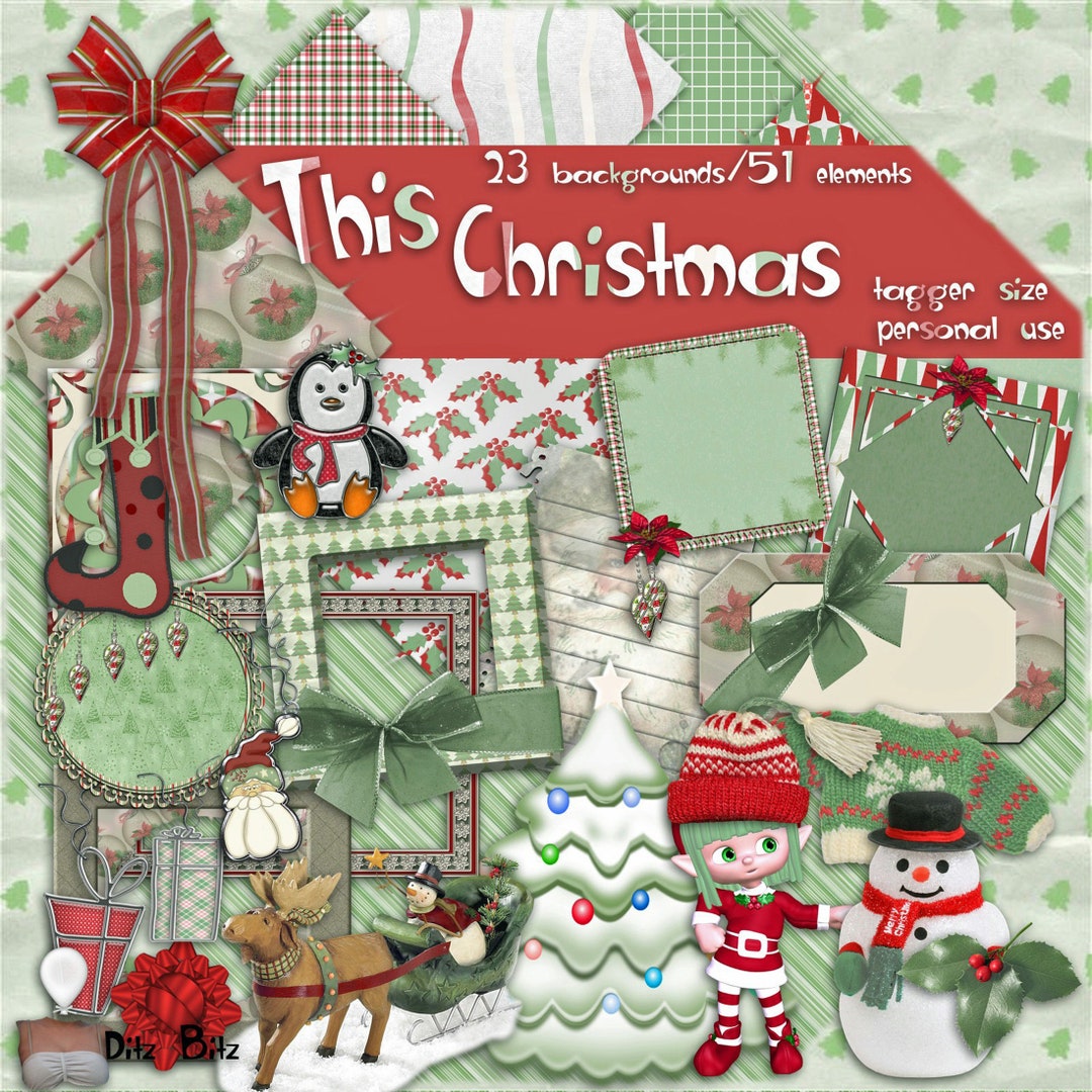 This Christmas Digital Scrapbook Kit Etsy