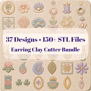 Earring STL Bundle Polymer Clay Cutters 37 Designs 150 Printable Digital Files